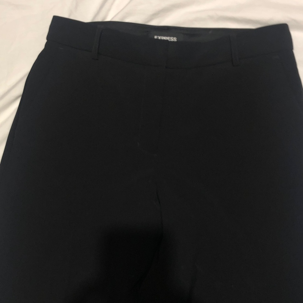 Express Super Soft Twill Mid-rise Classic Black Slacks 8R - Picture 3 of 5